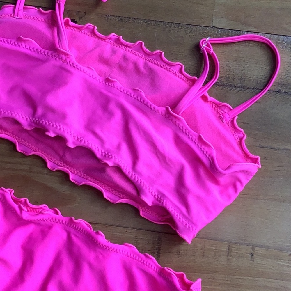 No Boundaries Vibrant Pink Bikini Top and Bottoms - Picture 3 of 4